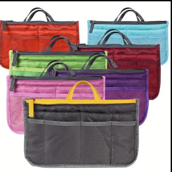 Multi-Pocket Pink and Gray Organizer Bag NIP - Picture 2 of 2